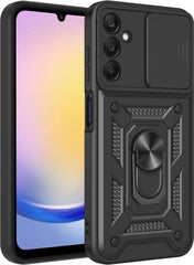 iCatchy Case for Samsung Galaxy A25 Phone Camera Cover Shockproof Heavy-duty Military Rugged Ring Holder Kickstand for Samsung A25 5G