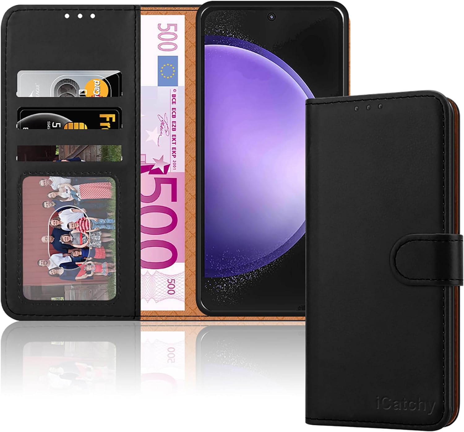 iCatchy for Samsung Galaxy A05S Case Leather Wallet Book Flip Folio Stand View Magnetic Protect RFID Blocking Cover Compatible with Samsung A05s Phone