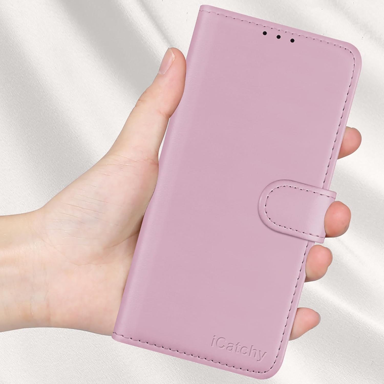 iCatchy for Samsung Galaxy S24 Case Leather Wallet Book Flip Folio Stand View Magnetic Protect RFID Blocking Cover compatible With Samsung S24 Phone Cover