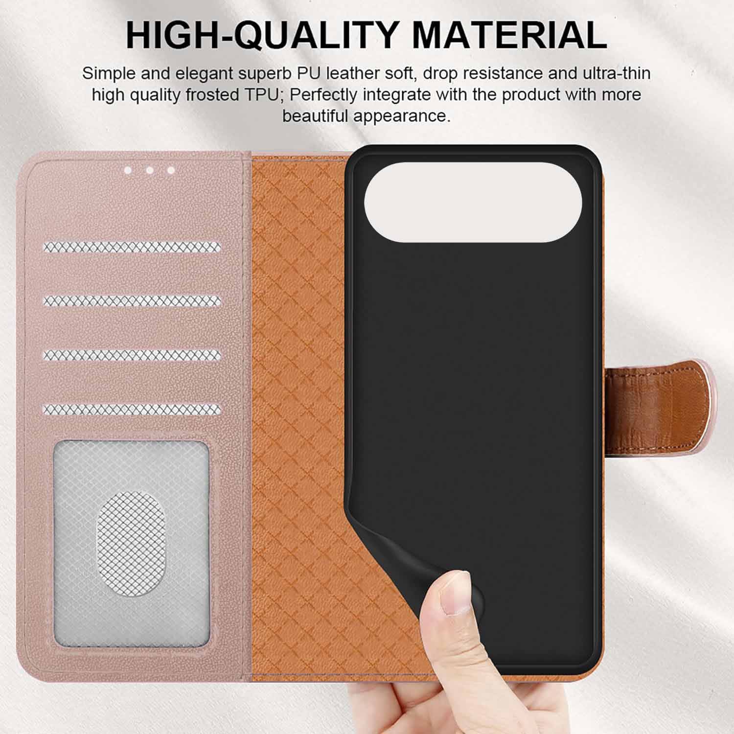 iCatchy for iPhone Air Case 6.5-Inch with 4 Card Slots Leather Wallet Flip Book Magnetic Closure Kickstand Shockproof Protective Phone Cover compatible with iPhone Air