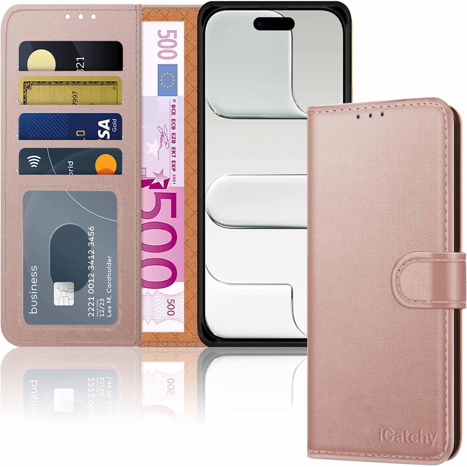 iCatchy for iPhone Air Case 6.5-Inch with 4 Card Slots Leather Wallet Flip Book Magnetic Closure Kickstand Shockproof Protective Phone Cover compatible with iPhone Air
