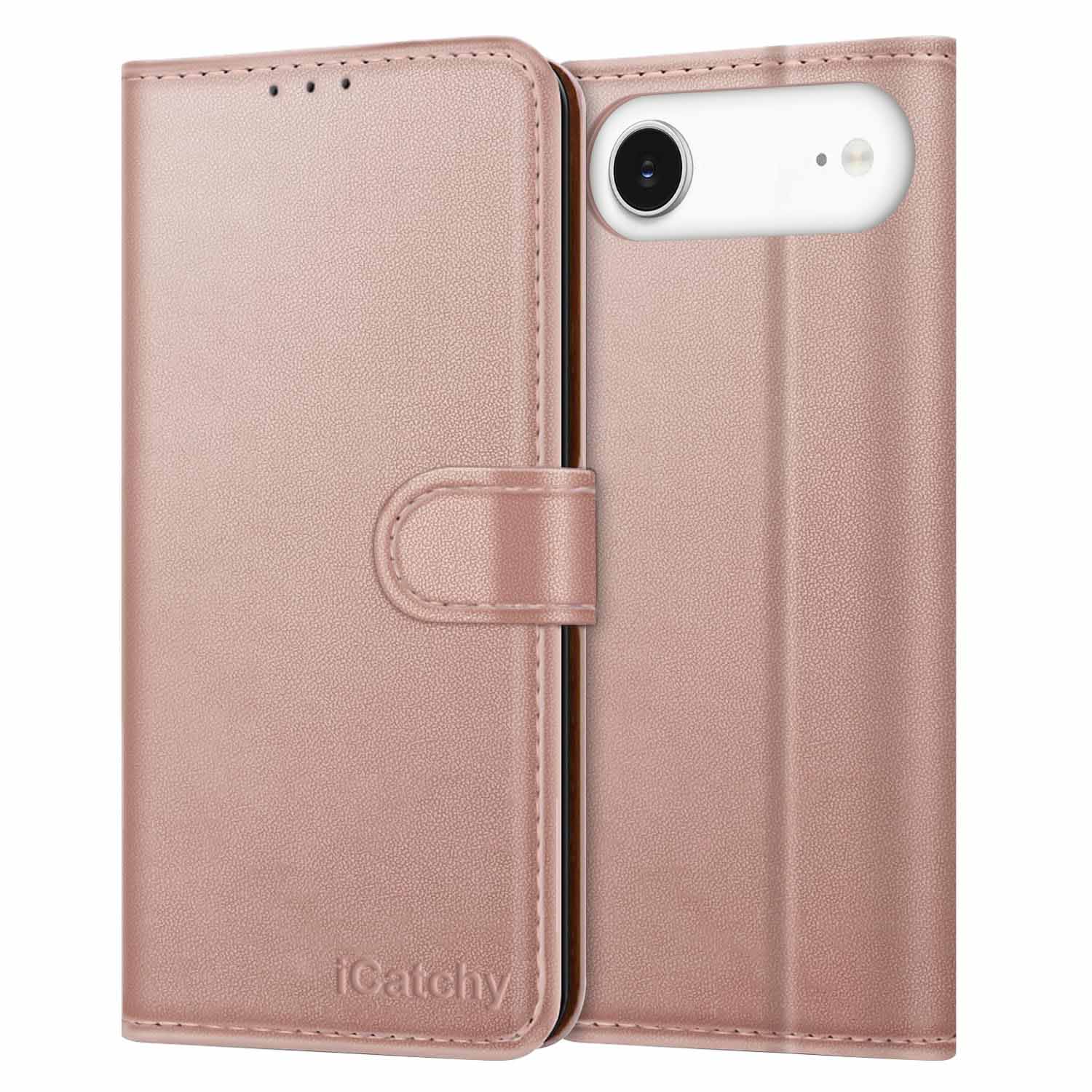 iCatchy for iPhone Air Case 6.5-Inch with 4 Card Slots Leather Wallet Flip Book Magnetic Closure Kickstand Shockproof Protective Phone Cover compatible with iPhone Air