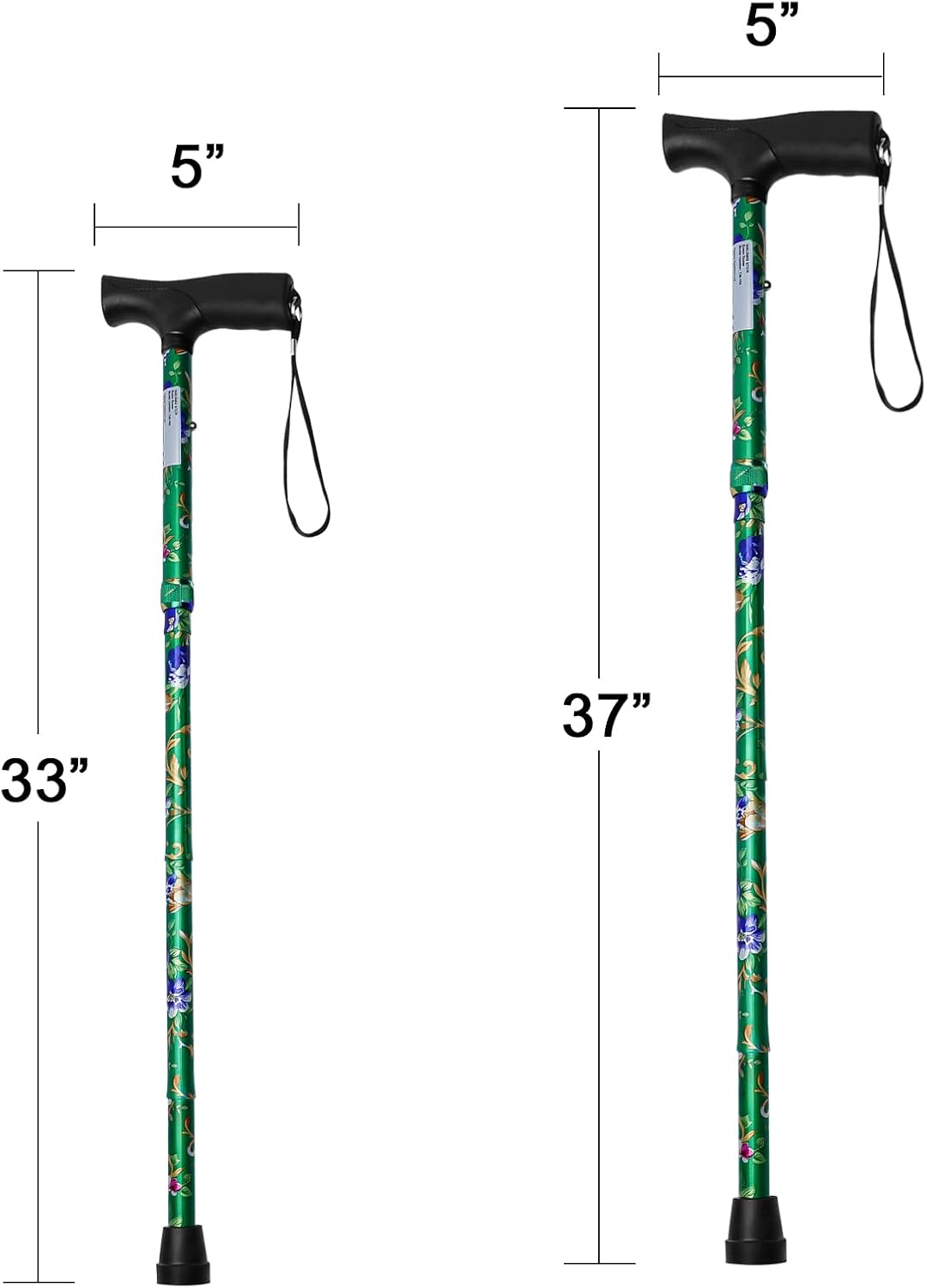 iCatchy Walking Flexible Stick, Easy Adjustable Height Folding Extendable Walking Aid Mobility Aid Collapsible Walking Stick for Unisex UKCA Approved