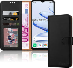 iCatchy for Honor 70 Lite Case Leather Wallet Book Flip Folio Stand View Magnetic Protect RFID Blocking Cover compatible with Honor 70 Lite Phone Cover