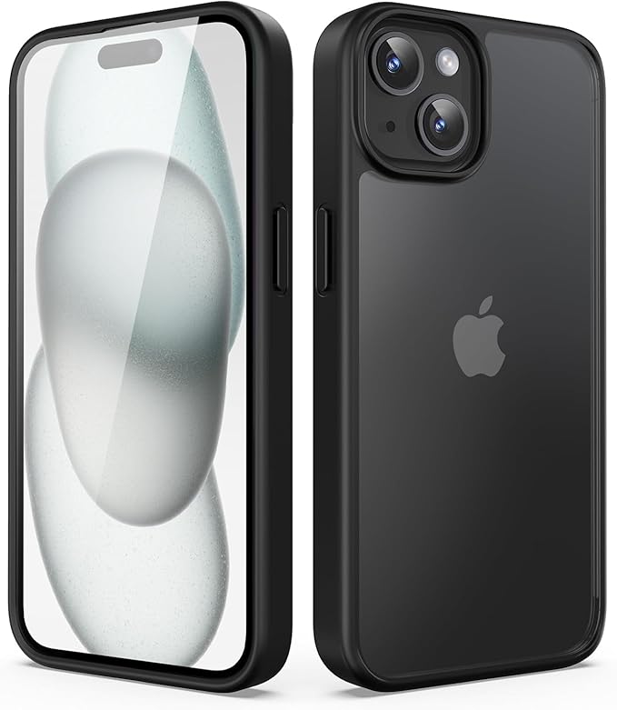iCatchy for iPhone 15 Case 6.1-Inch, Shockproof Bumper Phone Cover, Anti-Yellowing Clear Back Compatible with iPhone 15