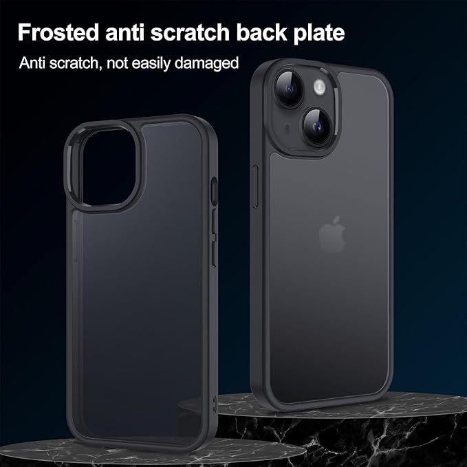 iCatchy for iPhone 15 Case 6.1-Inch, Shockproof Bumper Phone Cover, Anti-Yellowing Clear Back Compatible with iPhone 15