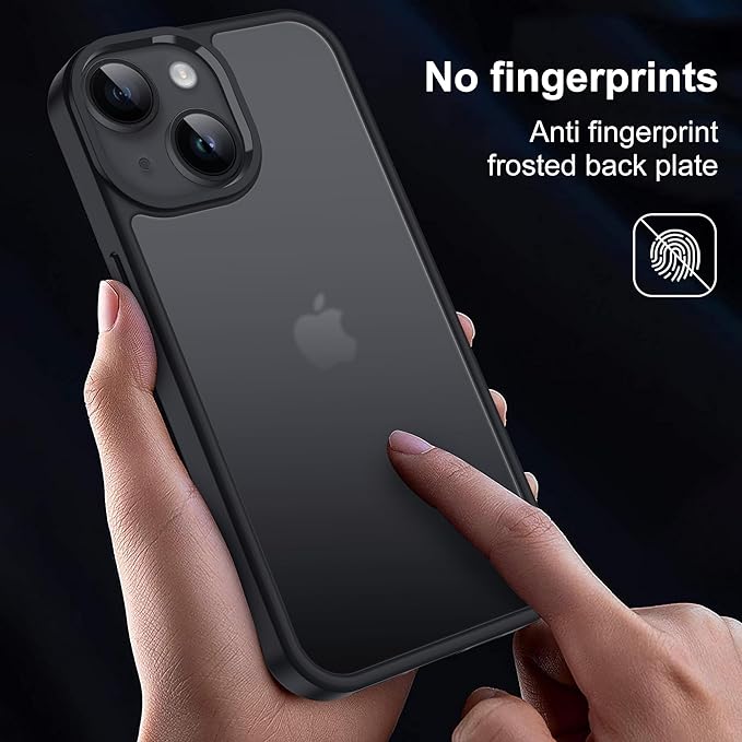 iCatchy for iPhone 15 Case 6.1-Inch, Shockproof Bumper Phone Cover, Anti-Yellowing Clear Back Compatible with iPhone 15