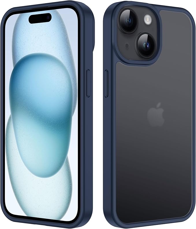 iCatchy for iPhone 15 Case 6.1-Inch, Shockproof Bumper Phone Cover, Anti-Yellowing Clear Back Compatible with iPhone 15