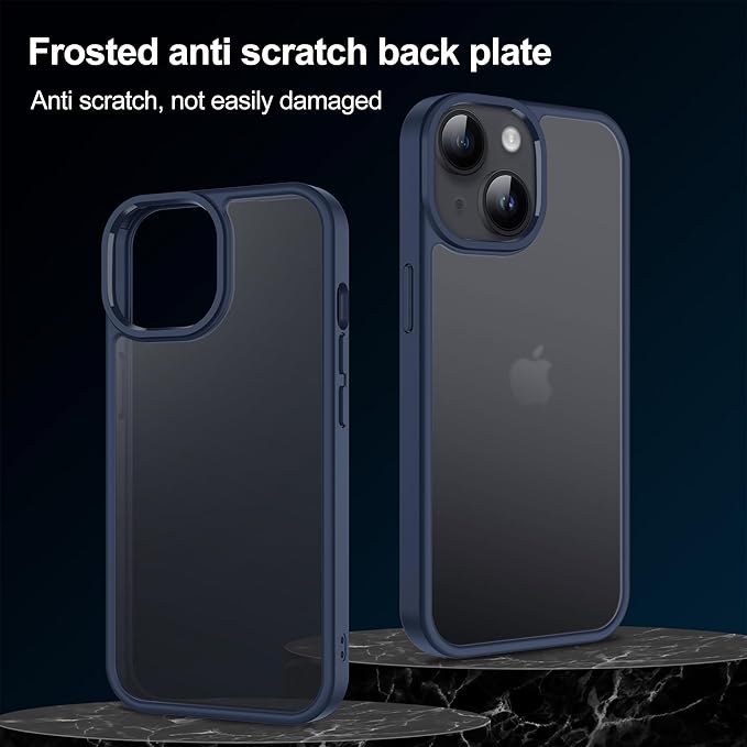 iCatchy for iPhone 15 Case 6.1-Inch, Shockproof Bumper Phone Cover, Anti-Yellowing Clear Back Compatible with iPhone 15