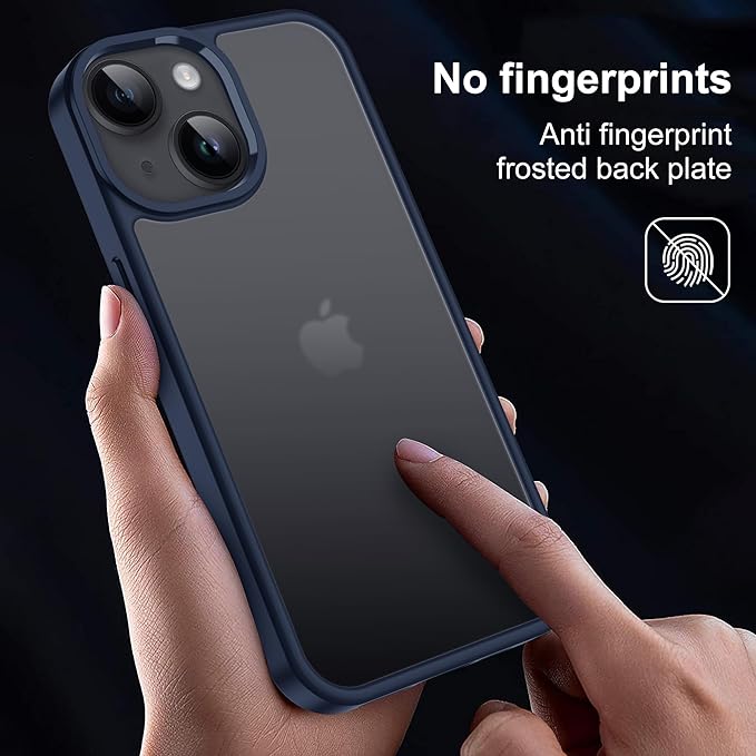 iCatchy for iPhone 15 Case 6.1-Inch, Shockproof Bumper Phone Cover, Anti-Yellowing Clear Back Compatible with iPhone 15