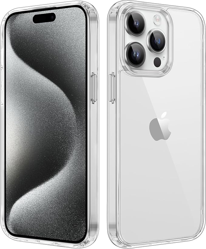 iCatchy for iPhone 15 Case 6.1-Inch, Shockproof Bumper Phone Cover, Anti-Yellowing Clear Back Compatible with iPhone 15