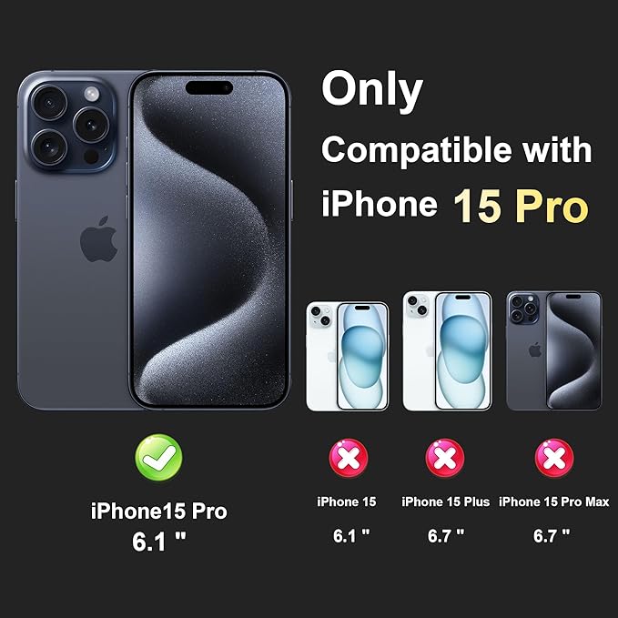 iCatchy for iPhone 15 Case 6.1-Inch, Shockproof Bumper Phone Cover, Anti-Yellowing Clear Back Compatible with iPhone 15