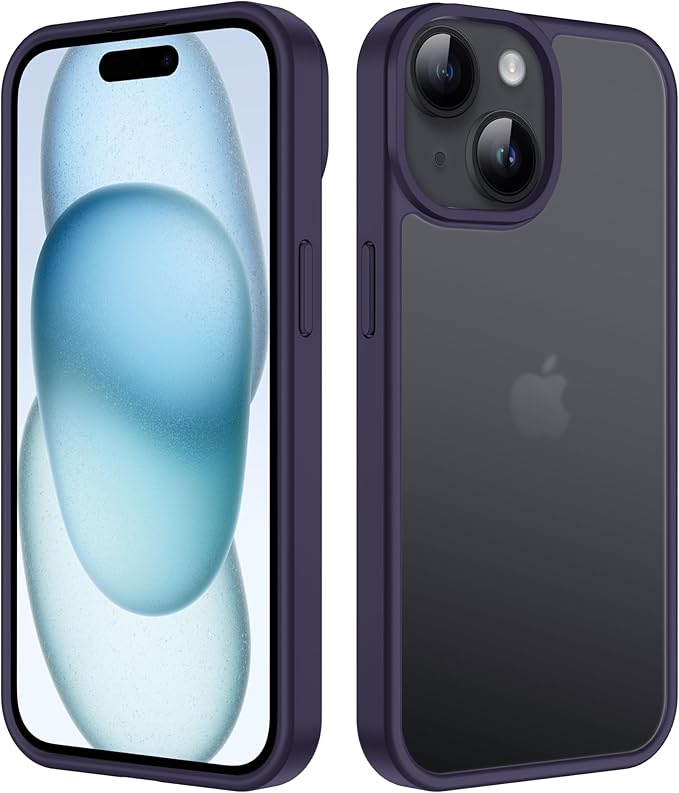 iCatchy for iPhone 15 Case 6.1-Inch, Shockproof Bumper Phone Cover, Anti-Yellowing Clear Back Compatible with iPhone 15