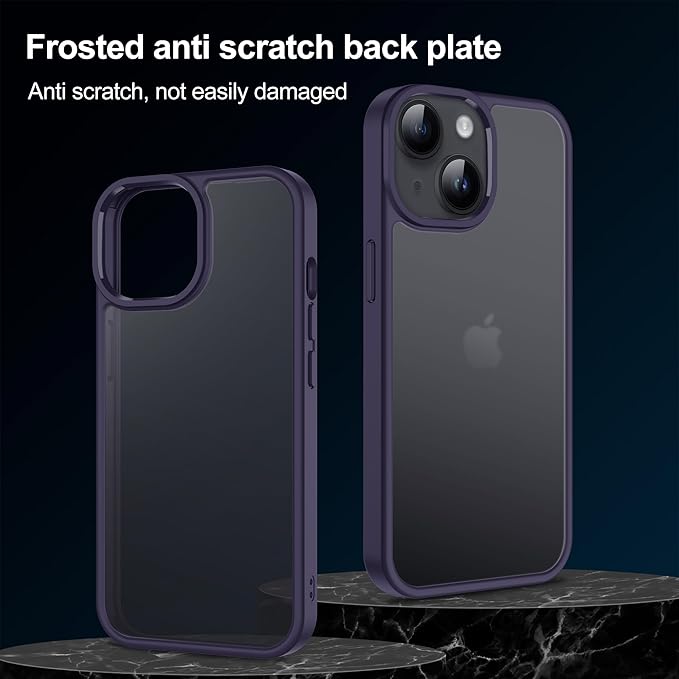 iCatchy for iPhone 15 Case 6.1-Inch, Shockproof Bumper Phone Cover, Anti-Yellowing Clear Back Compatible with iPhone 15