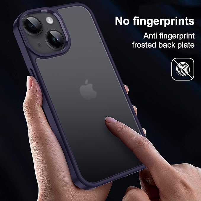 iCatchy for iPhone 15 Case 6.1-Inch, Shockproof Bumper Phone Cover, Anti-Yellowing Clear Back Compatible with iPhone 15