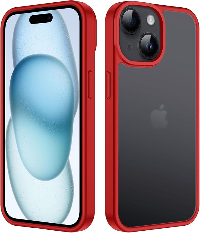 iCatchy for iPhone 15 Case 6.1-Inch, Shockproof Bumper Phone Cover, Anti-Yellowing Clear Back Compatible with iPhone 15