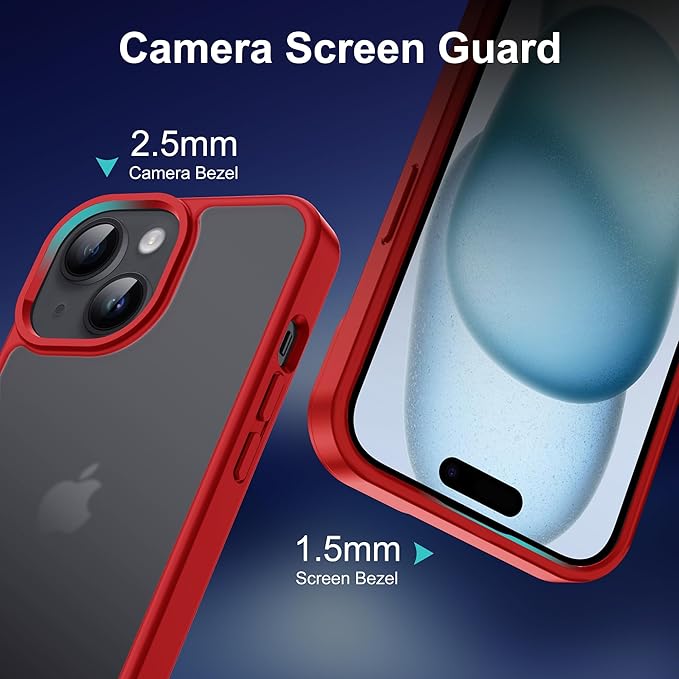 iCatchy for iPhone 15 Case 6.1-Inch, Shockproof Bumper Phone Cover, Anti-Yellowing Clear Back Compatible with iPhone 15