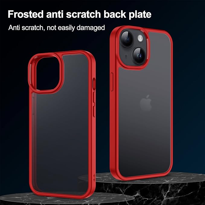 iCatchy for iPhone 15 Case 6.1-Inch, Shockproof Bumper Phone Cover, Anti-Yellowing Clear Back Compatible with iPhone 15