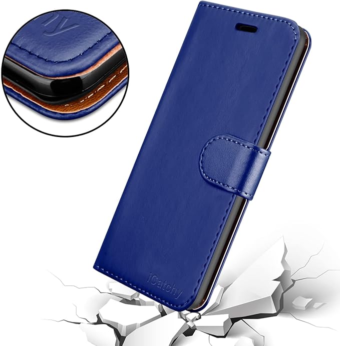 iCatchy for Oppo A57 5G Case Leather Wallet Book Flip Folio Stand View Cover with Card Slots and Kickstand for Oppo A57 5G Phone Cover