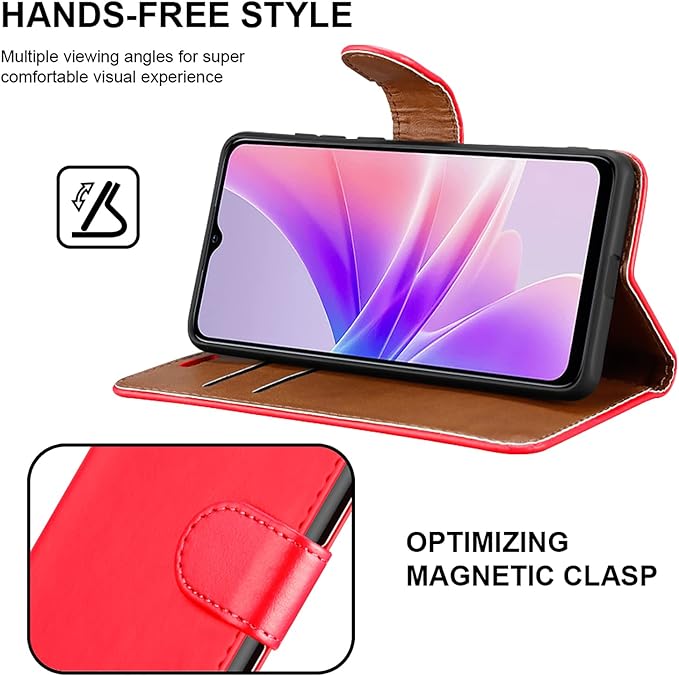 iCatchy for Oppo A57 5G Case Leather Wallet Book Flip Folio Stand View Cover with Card Slots and Kickstand for Oppo A57 5G Phone Cover