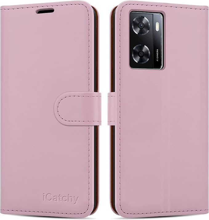 iCatchy for Oppo A57 5G Case Leather Wallet Book Flip Folio Stand View Cover with Card Slots and Kickstand for Oppo A57 5G Phone Cover