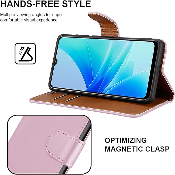 iCatchy for Oppo A57 5G Case Leather Wallet Book Flip Folio Stand View Cover with Card Slots and Kickstand for Oppo A57 5G Phone Cover