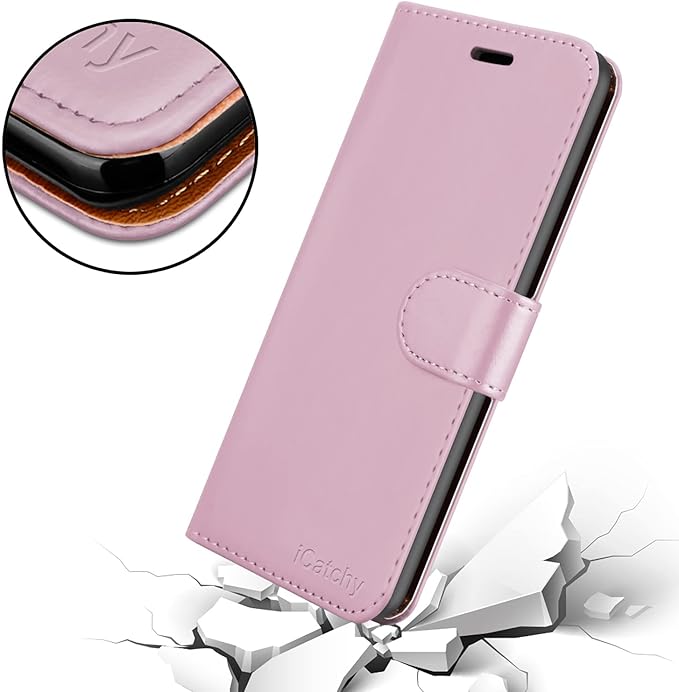 iCatchy for Oppo A57 5G Case Leather Wallet Book Flip Folio Stand View Cover with Card Slots and Kickstand for Oppo A57 5G Phone Cover