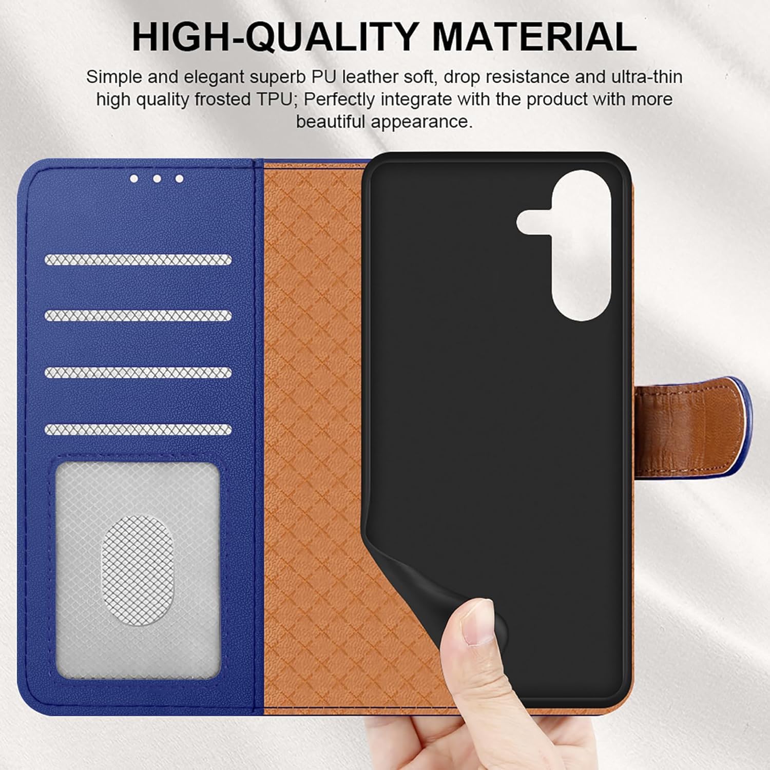 iCatchy for Samsung A26 5G Case with 4 Card Slots Leather Wallet Flip Book RFID Blocking Magnetic Closure Kickstand Shockproof Protective Phone Cover compatible with Galaxy A26
