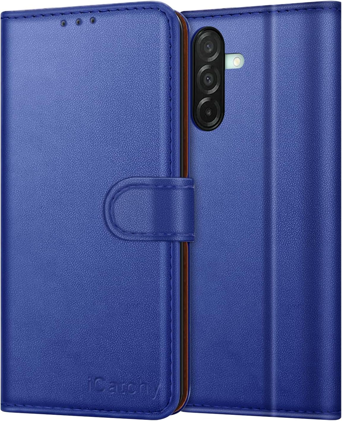 iCatchy for Samsung A26 5G Case with 4 Card Slots Leather Wallet Flip Book RFID Blocking Magnetic Closure Kickstand Shockproof Protective Phone Cover compatible with Galaxy A26