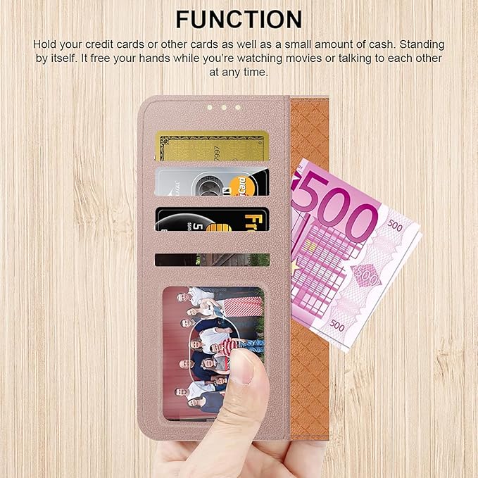iCatchy for Samsung A26 5G Case with 4 Card Slots Leather Wallet Flip Book RFID Blocking Magnetic Closure Kickstand Shockproof Protective Phone Cover compatible with Galaxy A26