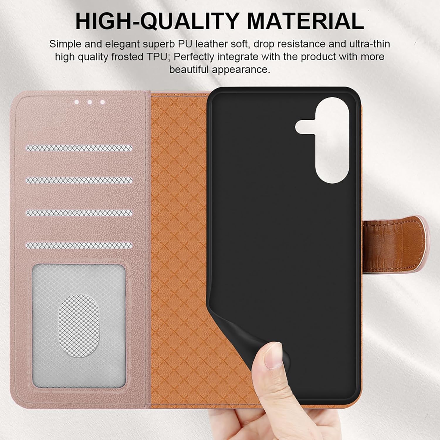 iCatchy for Samsung A26 5G Case with 4 Card Slots Leather Wallet Flip Book RFID Blocking Magnetic Closure Kickstand Shockproof Protective Phone Cover compatible with Galaxy A26