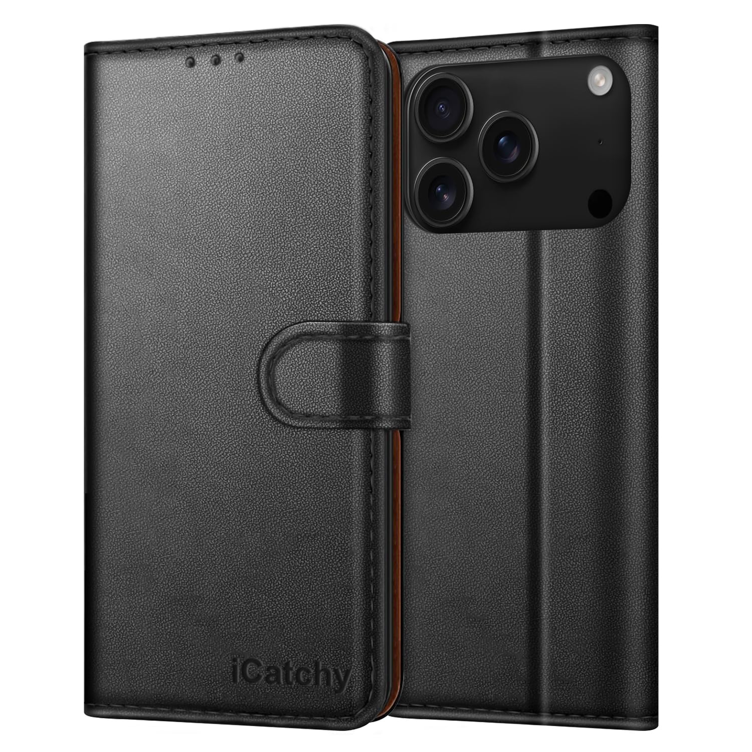 iCatchy for iPhone 17 Pro Max Case with 4 Card Slots Leather Wallet Flip Book Magnetic Closure Kickstand Shockproof Protective Phone Cover compatible with iPhone 17 Pro Max