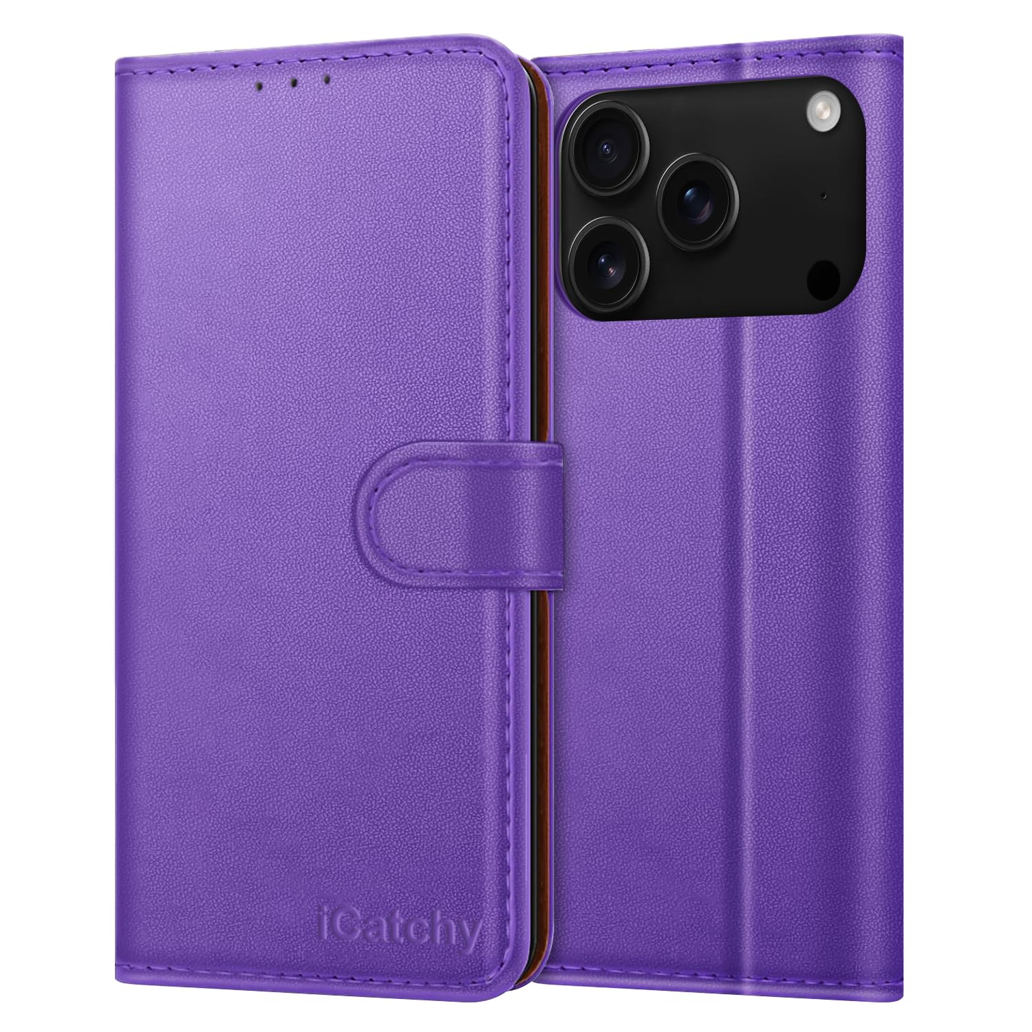 iCatchy for iPhone 17 Pro Max Case with 4 Card Slots Leather Wallet Flip Book Magnetic Closure Kickstand Shockproof Protective Phone Cover compatible with iPhone 17 Pro Max