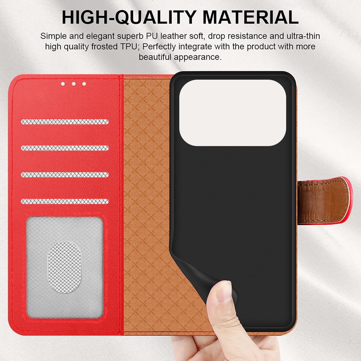 iCatchy for iPhone 17 Pro Max Case with 4 Card Slots Leather Wallet Flip Book Magnetic Closure Kickstand Shockproof Protective Phone Cover compatible with iPhone 17 Pro Max