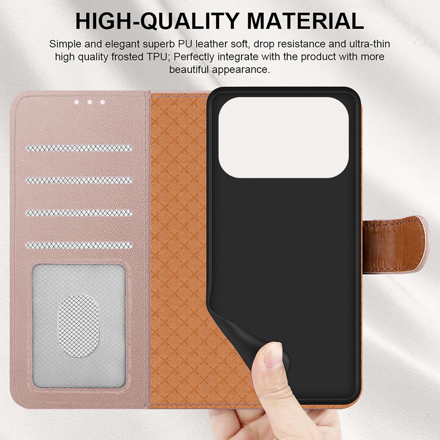 iCatchy for iPhone 17 Pro Max Case with 4 Card Slots Leather Wallet Flip Book Magnetic Closure Kickstand Shockproof Protective Phone Cover compatible with iPhone 17 Pro Max