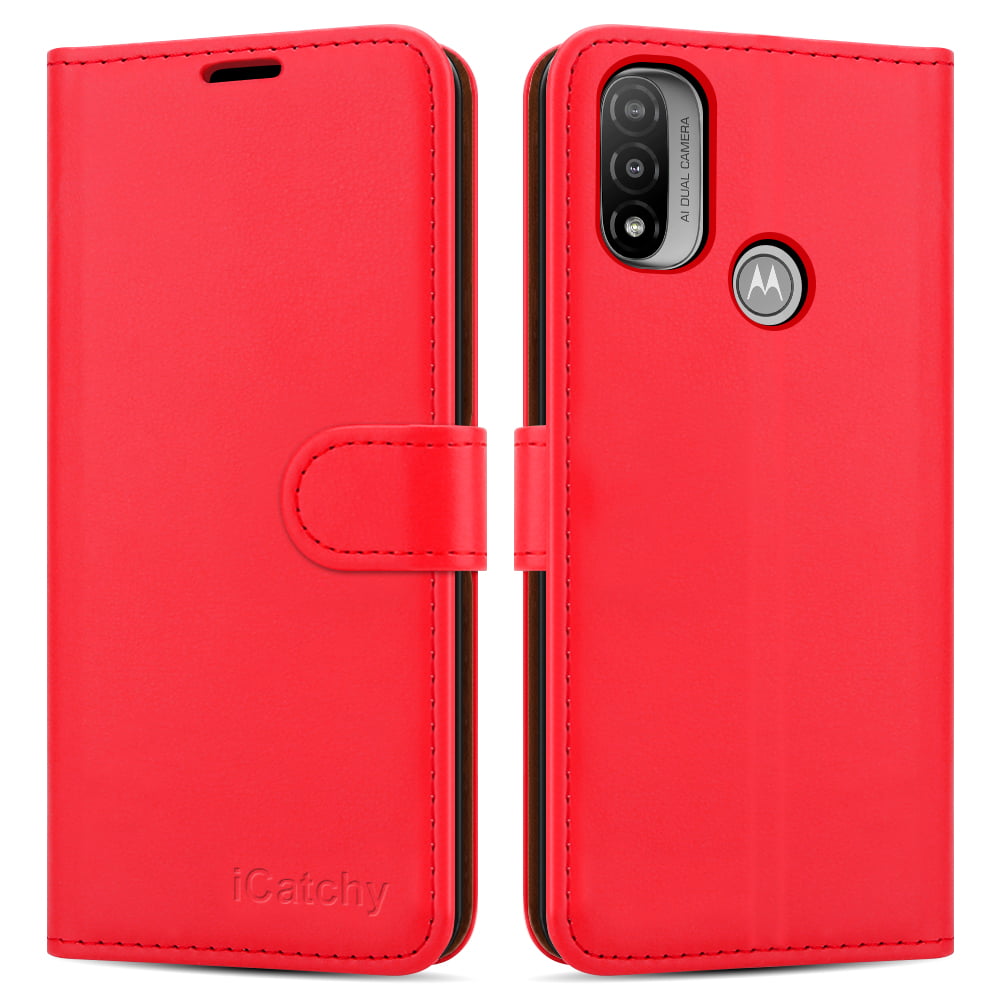 For Motorola Moto E20 / E30 / E40 Case Leather Wallet Book Flip Folio Stand View