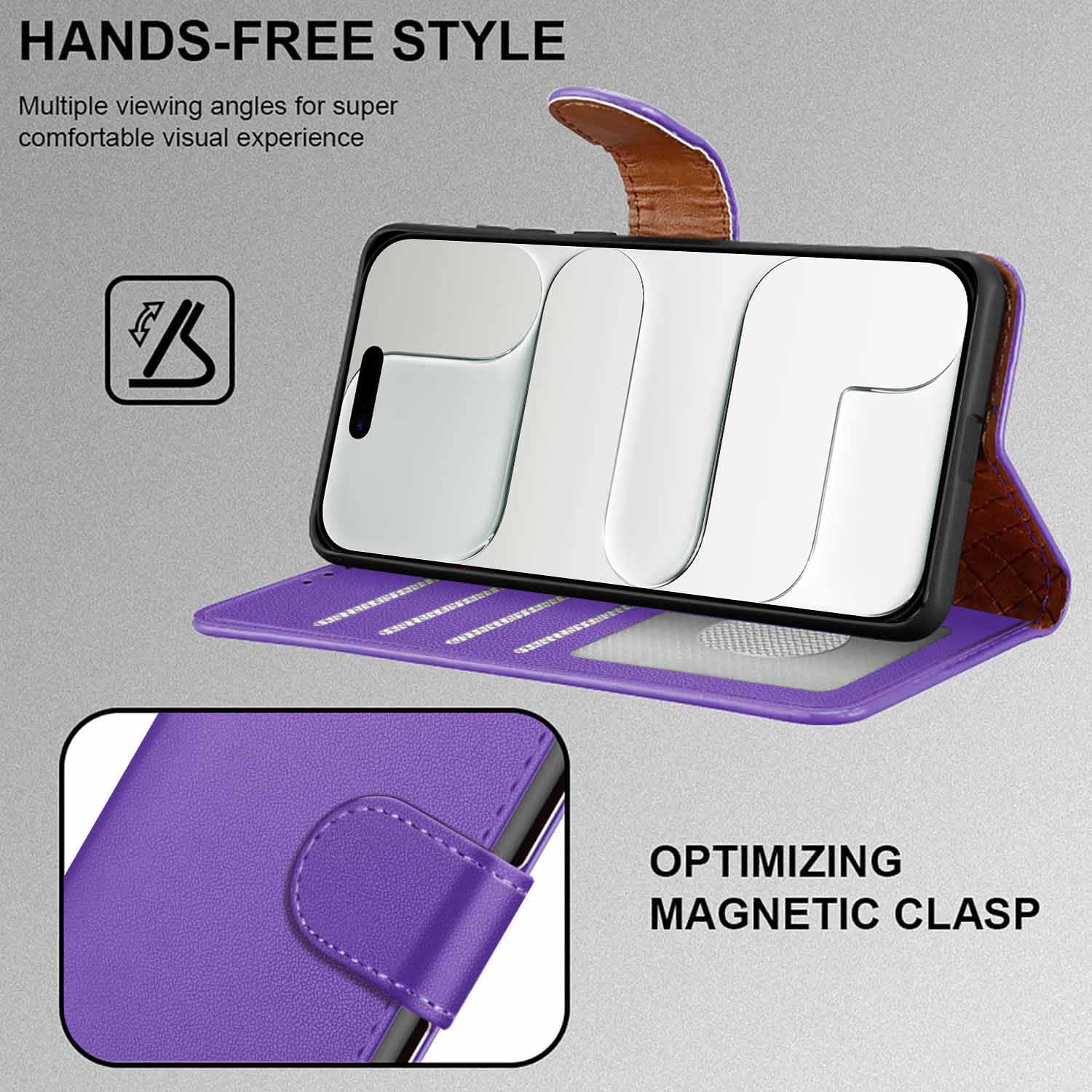 iCatchy for iPhone Air Case 6.5-Inch with 4 Card Slots Leather Wallet Flip Book Magnetic Closure Kickstand Shockproof Protective Phone Cover compatible with iPhone Air