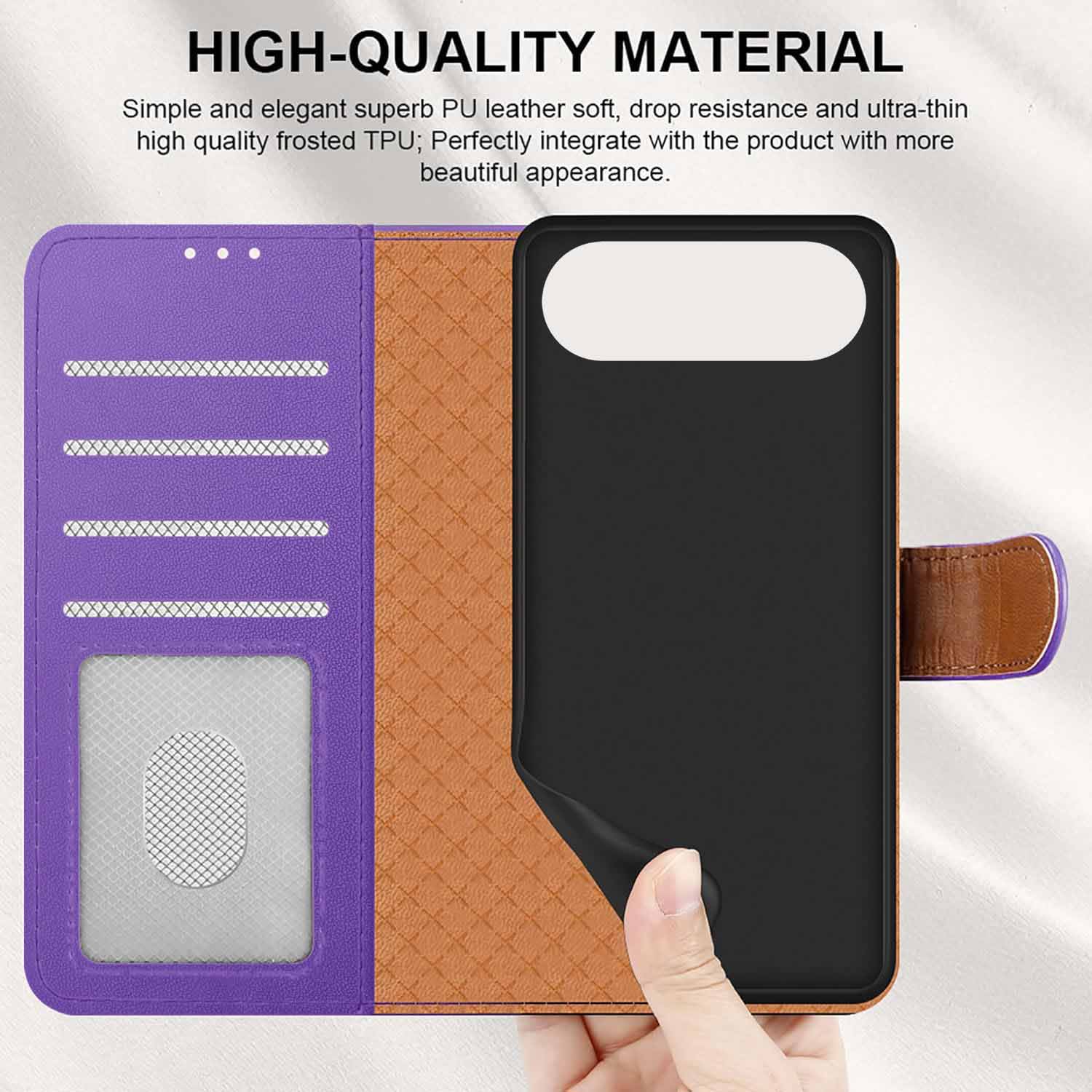iCatchy for iPhone Air Case 6.5-Inch with 4 Card Slots Leather Wallet Flip Book Magnetic Closure Kickstand Shockproof Protective Phone Cover compatible with iPhone Air