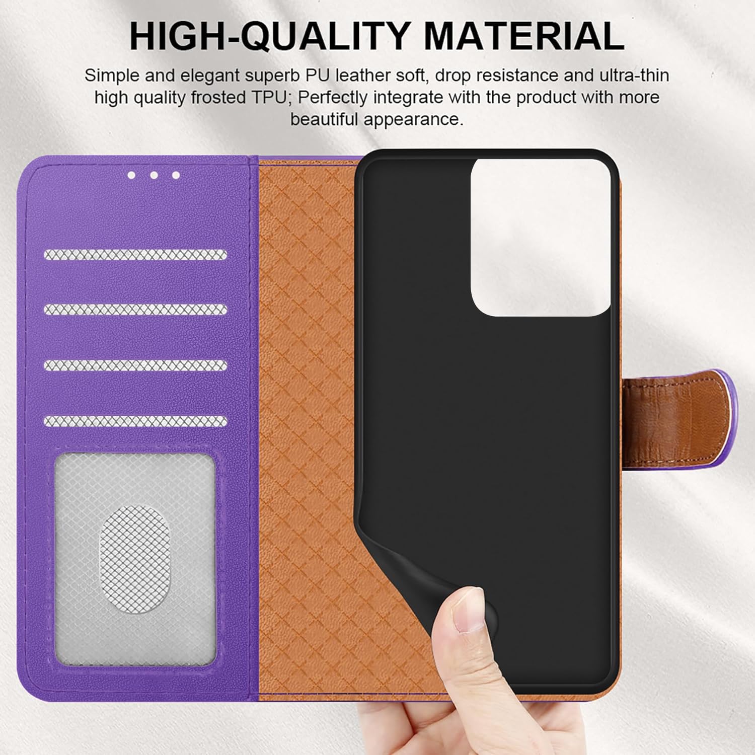 iCatchy for Motorola G56 5G Case with 4 Card Slots Leather Wallet Flip Book RFID Blocking Magnetic Closure Kickstand Shockproof Protective Phone Cover compatible with Moto G56