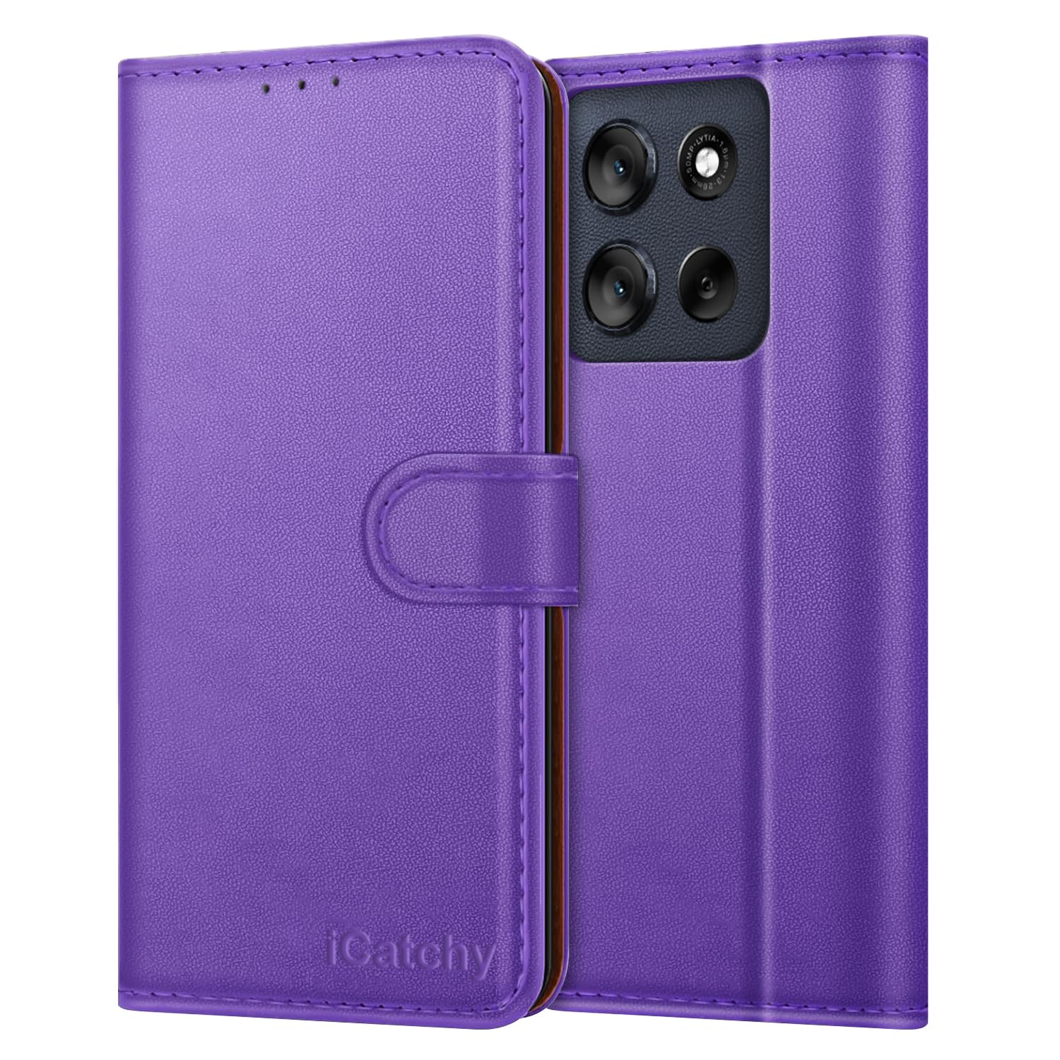iCatchy for Motorola G56 5G Case with 4 Card Slots Leather Wallet Flip Book RFID Blocking Magnetic Closure Kickstand Shockproof Protective Phone Cover compatible with Moto G56