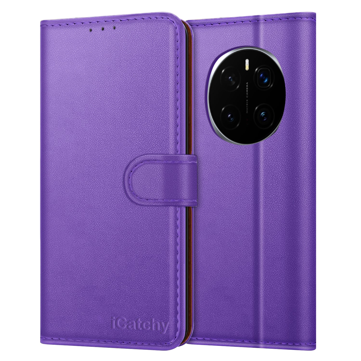 iCatchy for Honor Magic 7 Pro Case with 4 Card Slots Leather Wallet Flip Book RFID Blocking Magnetic Closure Kickstand Shockproof Protective Phone Cover Compatible with Magic 7 Pro