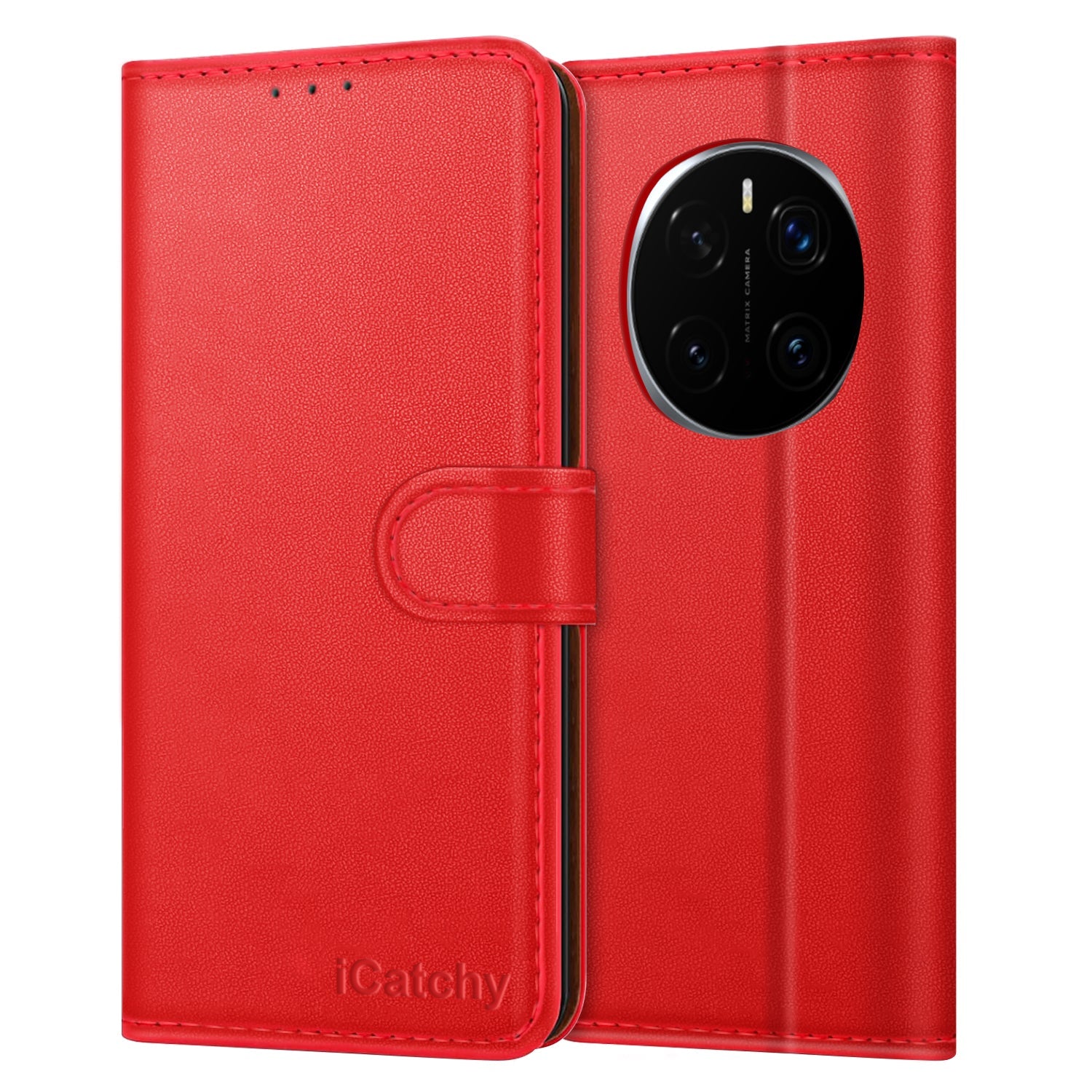 iCatchy for Honor Magic 7 Pro Case with 4 Card Slots Leather Wallet Flip Book RFID Blocking Magnetic Closure Kickstand Shockproof Protective Phone Cover Compatible with Magic 7 Pro