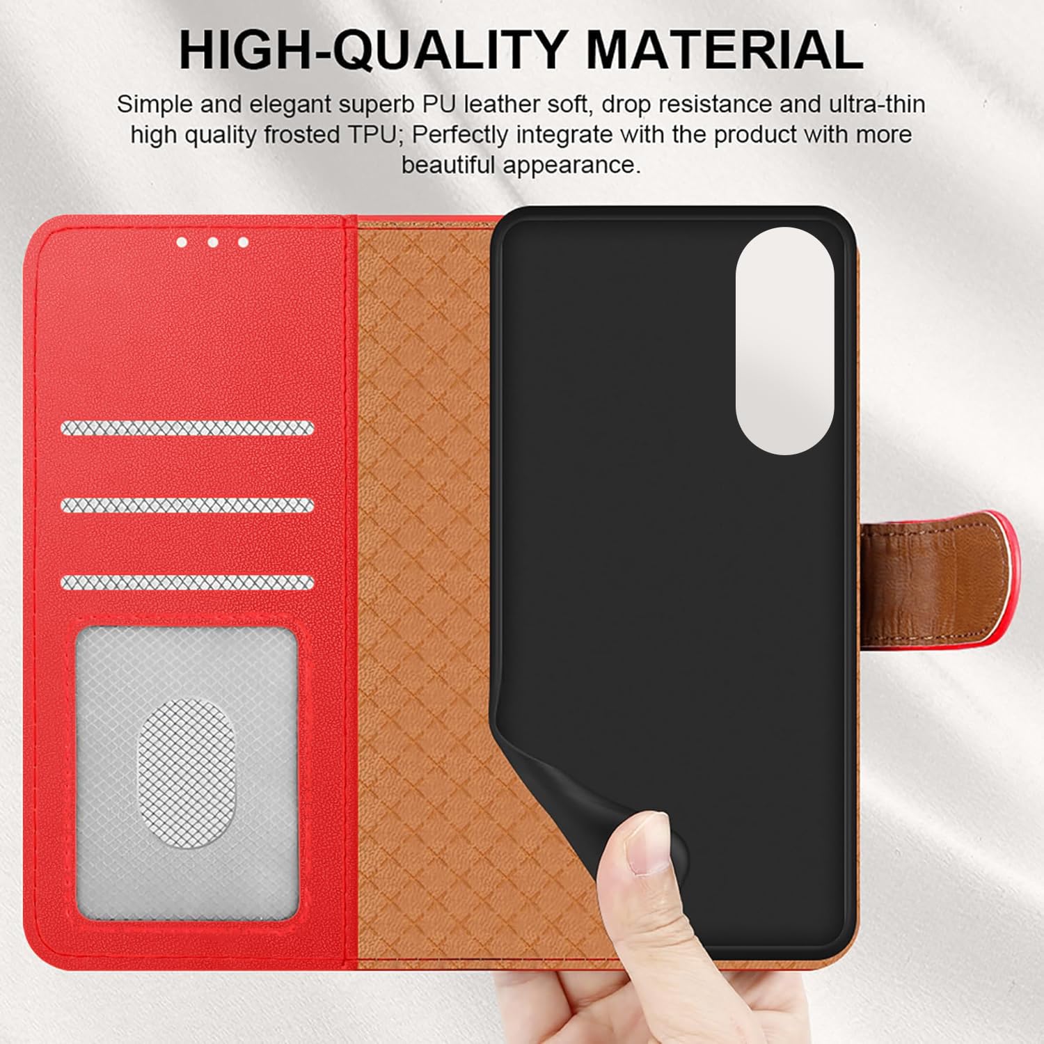 iCatchy for Samsung S25 Edge Case with 4 Card Slots Leather Wallet Flip Book RFID Blocking Magnetic Closure Kickstand Shockproof Protective Phone Cover compatible with Galaxy 25 Edge