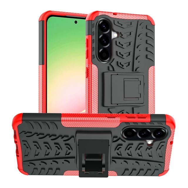 iCatchy Case for Samsung A56 5G Military Grade Shockproof, Heavy Duty Hard Tough Dual Layer Robust Bumper Kickstand Cover and 2 Screen Protector Tempered Glass for Galaxy A56 Phone