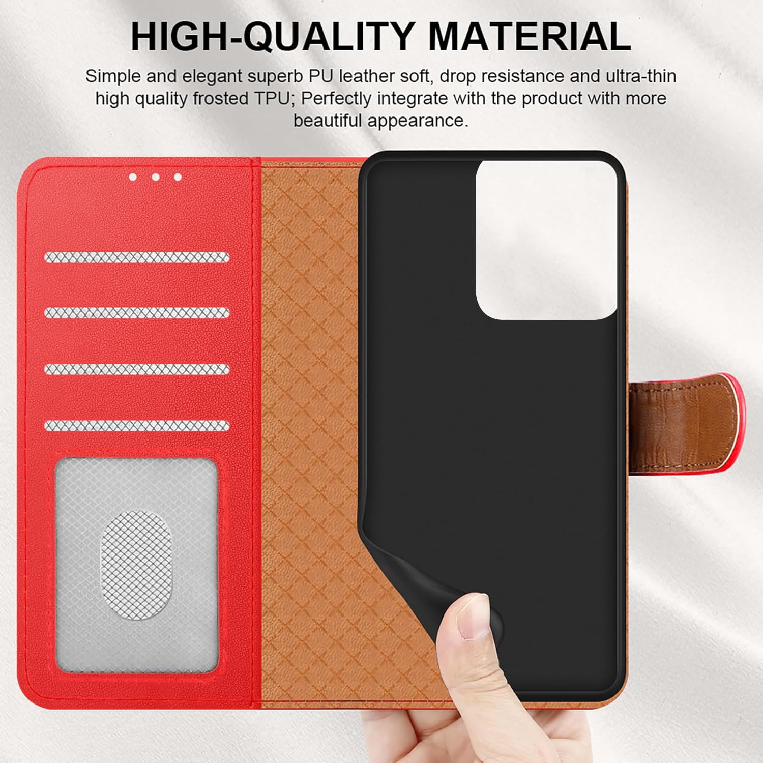 iCatchy for Motorola G56 5G Case with 4 Card Slots Leather Wallet Flip Book RFID Blocking Magnetic Closure Kickstand Shockproof Protective Phone Cover compatible with Moto G56