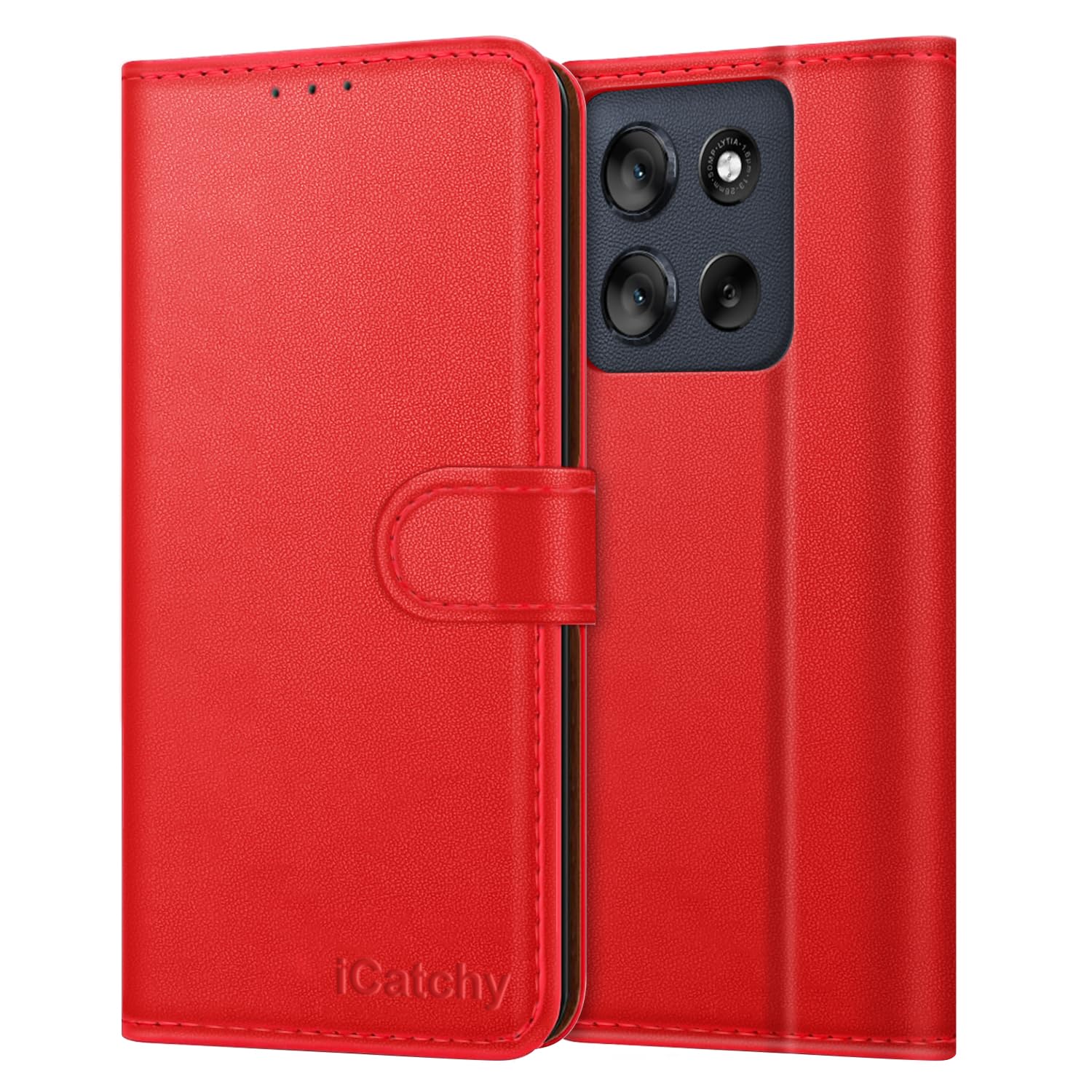 iCatchy for Motorola G56 5G Case with 4 Card Slots Leather Wallet Flip Book RFID Blocking Magnetic Closure Kickstand Shockproof Protective Phone Cover compatible with Moto G56