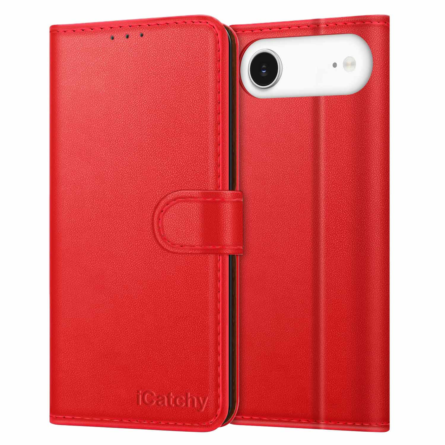 iCatchy for iPhone Air Case 6.5-Inch with 4 Card Slots Leather Wallet Flip Book Magnetic Closure Kickstand Shockproof Protective Phone Cover compatible with iPhone Air