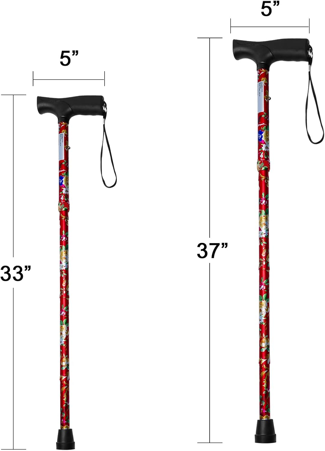iCatchy Walking Flexible Stick, Easy Adjustable Height Folding Extendable Walking Aid Mobility Aid Collapsible Walking Stick for Unisex UKCA Approved