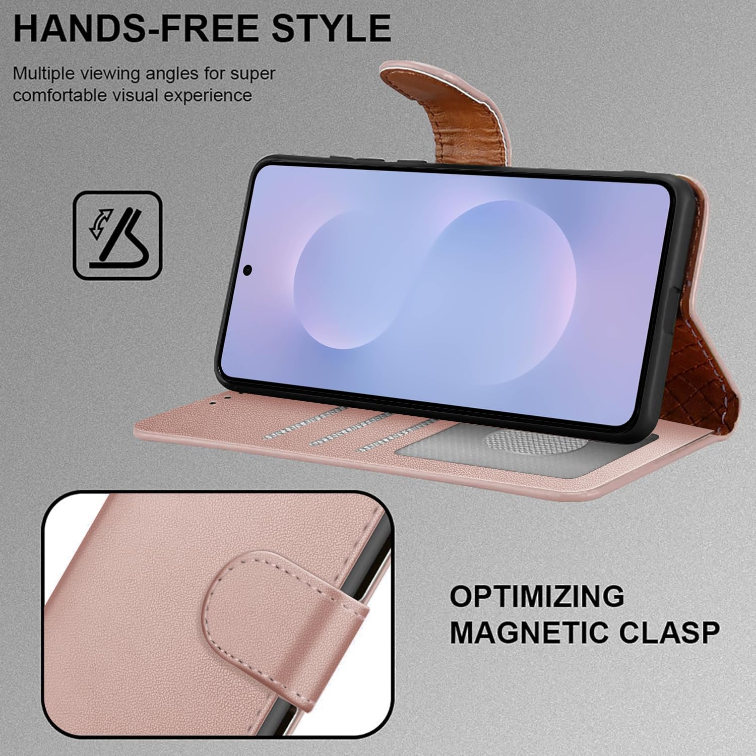 iCatchy for Samsung S25 Edge Case with 4 Card Slots Leather Wallet Flip Book RFID Blocking Magnetic Closure Kickstand Shockproof Protective Phone Cover compatible with Galaxy 25 Edge