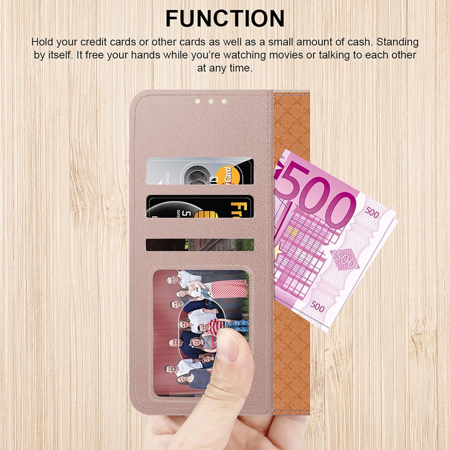 iCatchy for TCL 605 Case with 3 Card Slots Leather Wallet Flip Book RFID Blocking Magnetic Closure Kickstand Shockproof Protective Phone Cover compatible with TCL 605